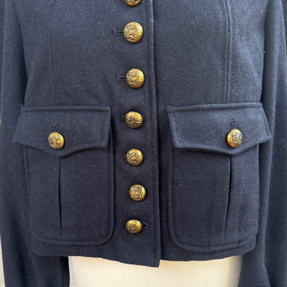 Free People Wool Regan Puff Sleeve Military Jacket Blazer Size S - Picture 7 of 14